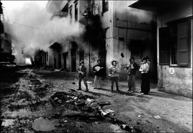Lebanese fighters playing guitar don mccullin photo 